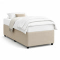 Cadre de lit tapisse une place 90 x 190 cm rectangulaire en polyester beige