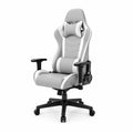 Chaise gaming ergonomique inclinable en similicuir PU gris et blanc 65 x 65 x 120-130 cm