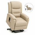 Fauteuil releveur electrique inclinable en polyester beige 84 x 92 x 104 cm